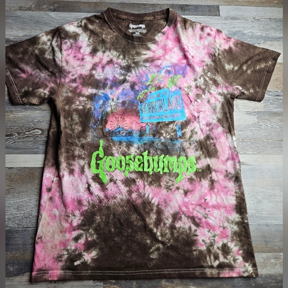 Goosebumps Men's Medium Tie Dye tshirt Welcome to Horrorland